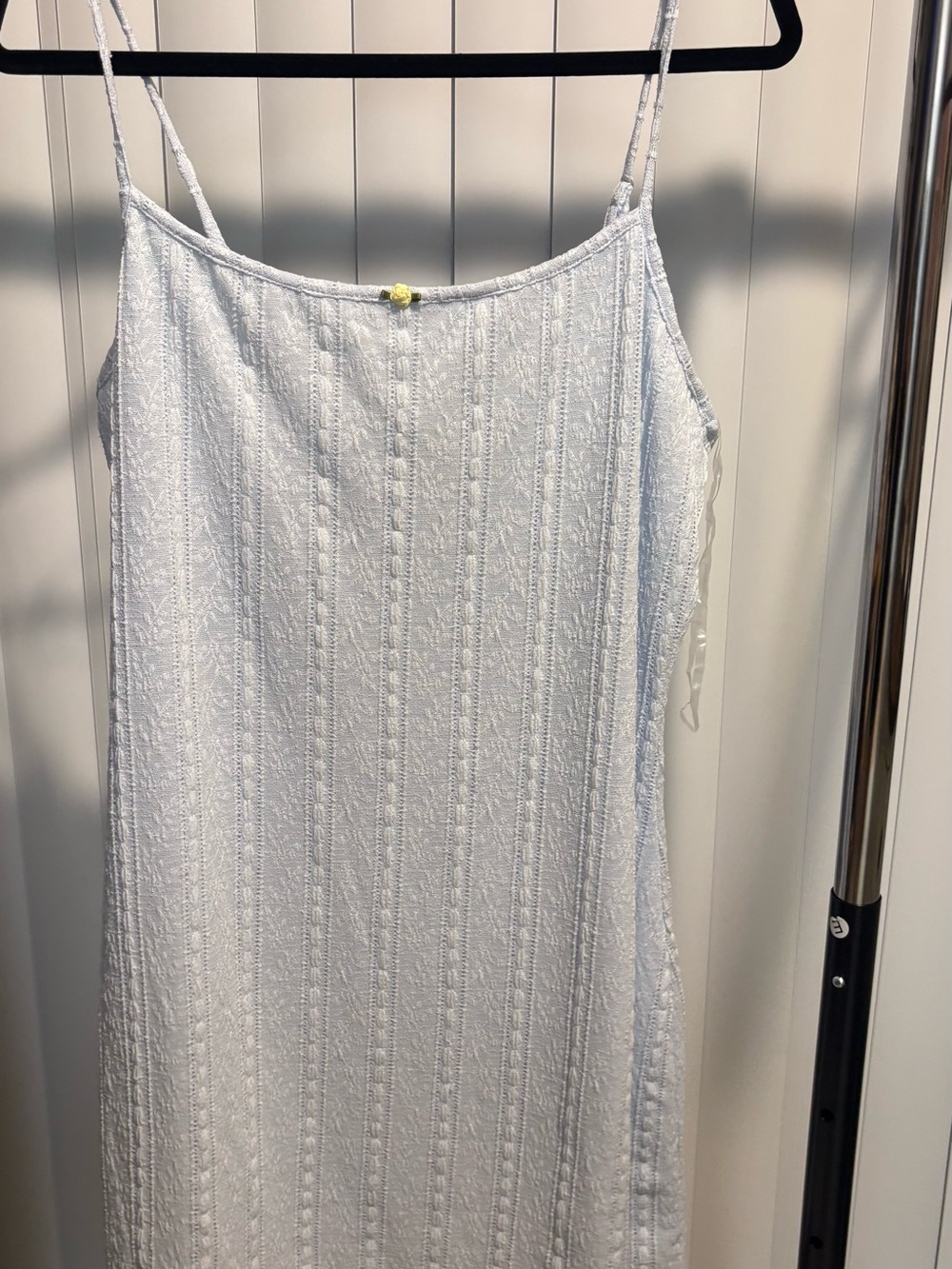 wild fable Light Blue Textured Midi Slip Dress